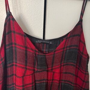 Zara Red and Black Plaid Dress